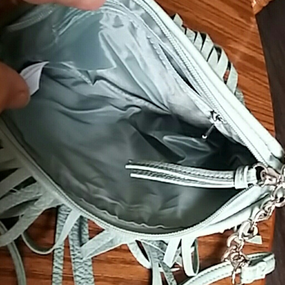 PURSE LEATHER  WITH FRINGES SHOULDER BAG - Picture 2 of 3
